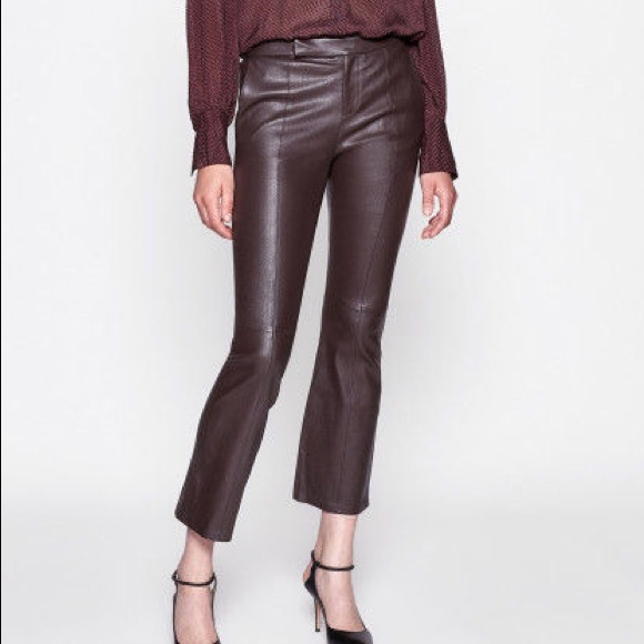 NWT Equipment Merlot Leather Trouser